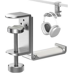 <b>Foldable</b> Aluminum Headphone Stand Hook Universal <b>Desk</b> Clamp Mount for Gaming Headphones Space-Friendly Headset Holder Accessory - Product Image 1