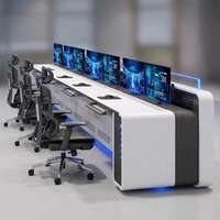 Système de console modulaire pour poste de contrôle de diffusion, console de poste de travail professionnelle pour centre de commandement 911, conception de mobilier