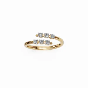 Anillo de Diamantes Cultivados en Laboratorio, Oro Amarillo de 18K, Juego de 6 Piezas, Certificación IGI, Claridad VVS, Estilo de Lujo, Color de Diamante Blanco E - Product Image 1