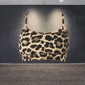 Top Deportivo para Mujer con Estampado de Leopardo, Tirantes Finos, Escote Redondo, Soporte Medio, Transpirable, para Yoga y Fitness - Product Image 2