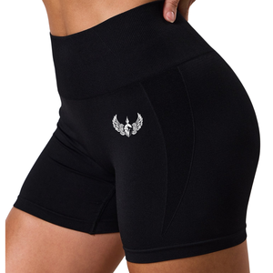 <b>Black</b> <b>Women's</b> High Waist Breathable Quick Dry Eco-Friendly Performance <b>Shorts</b> Gym Training Fitness Activewear - Product Image 1