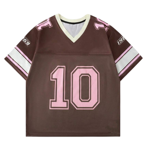 Camiseta Deportiva Personalizada de Fútbol con Malla Marrón, Cuello en V, Unisex, Transpirable, Uniforme de Equipo de Entrenamiento, OEM, ODM, Venta al Por Mayor - Product Image 2