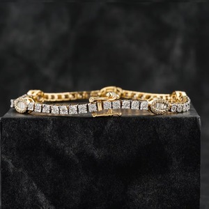 Luxury 14K <b>Solid</b> Gold Lab Grown Diamond Cuban Hip Hop <b>Bracelet</b> IGI Certified Brilliant Cut White Diamonds Unisex Everyday Wear - Product Image 3