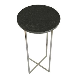Mesa auxiliar moderna cuadrada de hierro y mármol, muebles multiusos negros y plateados para sala de estar, decoración elegante para el hogar - Product Image 4