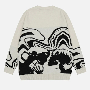 Pull à manches longues avec logo personnalisé, col rond, tricoté, motif uni, pull pour homme, couleur personnalisée, nouveau style streetwear - Product Image 4