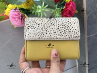 Dompet Kulit Asli Model Gelang Cokelat dengan Patch Gaya Barat, Dompet Serbaguna Kulit Berwarna