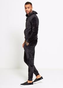 Survêtements de luxe personnalisés de haute qualité pour hommes, en velours, avec fermeture éclair, collection 2026 du fabricant - Product Image 4