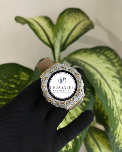 Reloj de Lujo Personalizado para Hombre con Moissanita, Motivos Cruzados Totalmente Adornados, Correa de Acero Inoxidable y Caucho, para Hombre y Mujer - Product Image 4