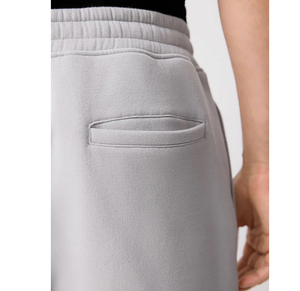 กางเกงขาสั้นผู้ชายผ้าฝ้ายสีทึบเอวยางยืดลำลองเอวกลางสีเทา - Product Image 5