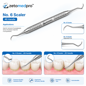 ชุดอุปกรณ์ขูดหินปูนฟันแบบปลายเดี่ยวและอุปกรณ์ขูดหินปูนฟันชนิด Periodontal Scaler รุ่น Premium Dental Ball Series ผลิตจากสแตนเลสสตีล สำหรับมืออาชีพ OEM Zetomed Pro - Product Image 6