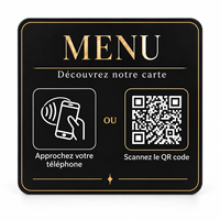 Carte de menu NFC personnalisée Vorx Tech, code QR français, espagnol, allemand, affichage numérique du menu pour restaurant, café, hôtel