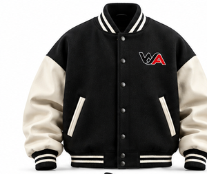 <b>Men's</b> Wool Blend Varsity <b>Jacket</b> <b>Cream</b> PU Leather Sleeves Heavyweight Thermal Letterman Coat Outerwear Factory Direct OEM - Product Image 1