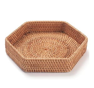 Multipurpose Cane Handwoven Serving Storage <b>Tray</b> For Coffee Snack Breakfast Rattan Vanity Organizer Or <b>Tray</b> Basket For Tableware - Product Image 3