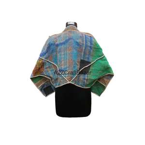 Vestes matelassées vintage 100% coton pur Kantha avec impression à blocs, style bohème, veste matelassée Katha imprimée en coton - Product Image 6