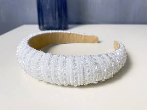 Custom Made Beaded Embroidered Sequined Eco-Friendly <b>Wedding</b> <b>Hair</b> <b>Bands</b> for Resale - Product Image 2
