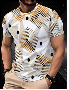 T-shirt en coton blanc pour homme, tricoté, manches courtes, col rond, coupe classique, décontracté, respirant, couleur unie, design simple - Product Image 1