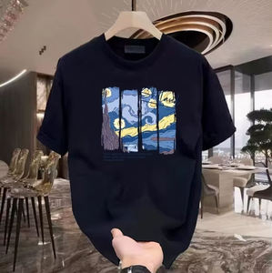 Camiseta Negra de Manga Corta para Hombre, con Logotipo Estampado en la Parte Delantera, Cuello Redondo, Corte Regular, Estilo Casual, 100% Algodón Canvas, 220g, Transpirable - Product Image 6