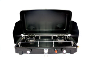 BBQ-118 Réchaud à <span class=keywords><strong>gaz</strong></span> portable en acier inoxydable à double usage, cuisson en plein air, <span class=keywords><strong>deux</strong></span> allumages automatiques, haute efficacité, économie d'énergie - Product Image 2