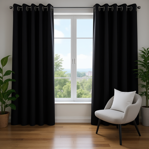 Modern 4x7 Feet Blackout Polyester Window <b>Curtain</b> Panel with <b>Pleated</b> Design <b>Hook</b> Processing for Home Hotel Office Hospital Use - Product Image 3