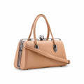 Bolso de Mano Elegante para Mujer, Color Beige, Tipo Clutch Formal, con Asa Superior y Detalles en Cuero Estructurado, Forro de PU, Estilo Casual - Product Image 2