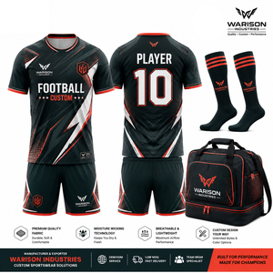 Elite Black Gold Football Jersey Set Custom Soccer Team Uniform With Matching Socks And Sports Bag Football Training Kit - Product Image 6