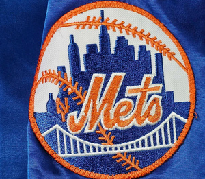 Men's Royal Blue Satin Bomber <b>Jacket</b> with Orange NY Embroidery Crew Neck Eco-Friendly 100% Polyester Winter - Product Image 5