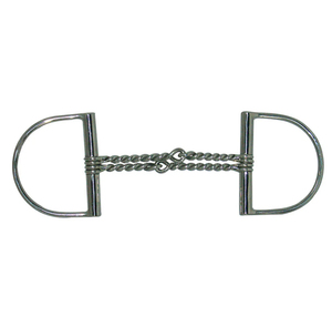 บิตม้าแบบ D-Ring ขัดเงา พร้อมปากม้าแบบลวดบิดคู่ สำหรับสัตวแพทย์ ขี่ม้า และฝึกม้า - Product Image 5