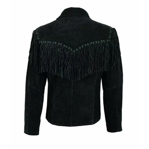 Chaqueta de Cuero de Oveja con Flecos para Mujer, Personalizada con Logotipo en Relieve, Transpirable, Impermeable, de Primera Calidad - Product Image 4
