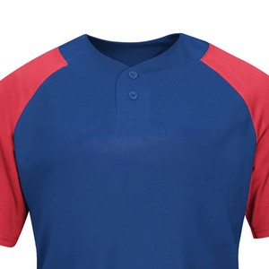 Ensemble uniforme de baseball pour homme AW TRADERS, bleu et rouge, manches courtes, 100 % polyester, anti-humidité, antibactérien, coupe classique, blanc - Product Image 5