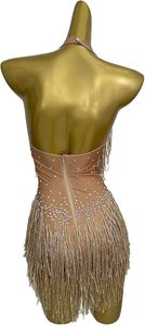 Leotardo con Flecos y Pedrería para Mujer, Traje Bordado para Baile, Discoteca, Fiesta, Actuación en Escenario, Body con Borlas, MOQ Bajo - Product Image 5