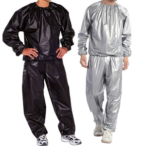 Combinaison de sauna pour homme à manches longues, taille élastique, noire et argentée, en fibre de polyéthylène, pour le fitness à domicile, toutes saisons - Product Image 1