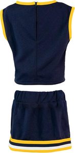 Wholesale Children Girls Heat-Transfer Printed Rhinestone Cheerleading <b>Dance</b> Uniforms Full Length Cheer <b>Crop</b> <b>Top</b> Shorts OEM - Product Image 3
