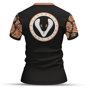 เสื้อยืดแขนสั้นสีดำ Venomous Fight Gear พิมพ์ลายผีเสื้อที่ด้านหลัง แห้งเร็ว ทรงสปอร์ต ชุดกีฬาสำหรับผู้ชายและผู้หญิง - Product Image 4