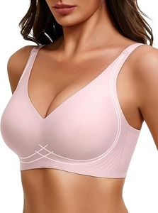 Sujetador de copa completa sin aros para mujer, sin costuras, color liso, de elastano y nailon, transpirable, fino, con soporte diario y espalda cruzada, lavable a máquina. - Product Image 2
