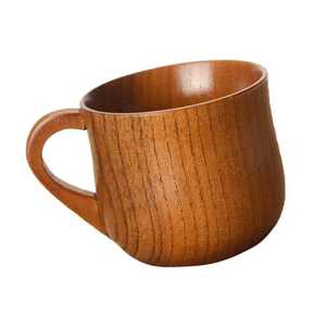 Tasse à café en bois de forme cloche japonaise, faite à la main, en bois massif, tasse à thé durable, écologique, avec poignée - Product Image 5