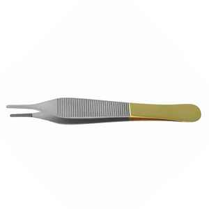 Pince à tissus manuelle Adson 12 cm en acier inoxydable, pointe dentée 3 mm, instruments chirurgicaux droits, Classe I, certifiée CE - Product Image 1