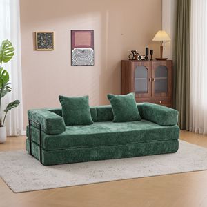 Divano Letto Convertibile Comodo e Versatile con Supporto Lombare e Braccioli, Futon Lounge Trasformabile in Letto con Cuscino Integrato - Product Image 1