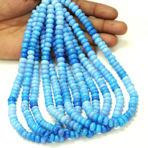 Cuentas de Ópalo Azul Congelado en Forma de Rondelle: Gemas de Calidad AAA para Joyería y Artesanía - Product Image 2