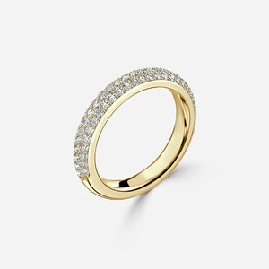 Anillo de Oro Sólido Personalizado con Diamante Redondo Brillante de 4 Quilates Cultivado en Laboratorio, Micro Pavé, Oro Amarillo de 14 Quilates, Proveedor de Joyería Fina al por Mayor - Product Image 3