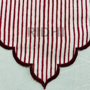 Ridhi Red Linen Placemats with Red Embroidery Heart Shape <b>Table</b> Placemat Reusable <b>Table</b> <b>Mats</b> Bulk for Hotels, Weddings & Events - Product Image 5