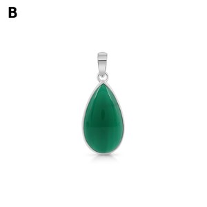 NIKHIL GEMS Pendentif de déclaration vintage en onyx vert naturel, monture en or, argent sterling 925, certifié par un tiers - Product Image 4