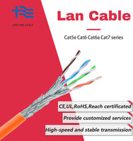 Pasokan pabrik kualitas tinggi disesuaikan STP FTP Cat7 kabel jaringan 32AWG tembaga murni 10Gbps 600MHz 4 pasang kabel LAN