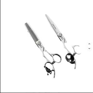 Juego de Tijeras de Acero Inoxidable para Zurdos, Mango Ergonómico, Tijeras de Entresacar Rectas, Profesionales para Peluquería - Product Image 1