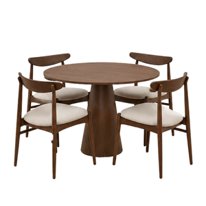 Table de salle à manger en teck massif ARTERRA Premium, style moderne, avec chaises rembourrées, écologiques, durables, pour la maison, les restaurants et les hôtels - Product Image 2