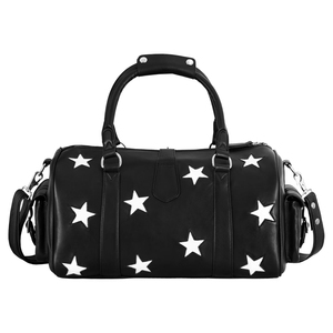 Custom Logo 100% Genuine Nappa Leather Luxury Gym Bag White Star Design Overnight <b>Travel</b> Duffel Padded Handles Multi-Functional - Product Image 2