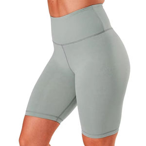 Shorts de sport pour femmes de haute qualité, personnalisés, respirants, à séchage rapide, taille haute, pour le yoga et le cyclisme, élastiques, avec ceinture unie, vente en gros - Product Image 1