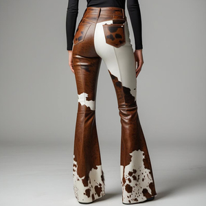 Pantalones de Cuero Planos para Mujer, Venta al Por Mayor, Fabricante, Telas Cómodas de Alta Calidad - Product Image 3