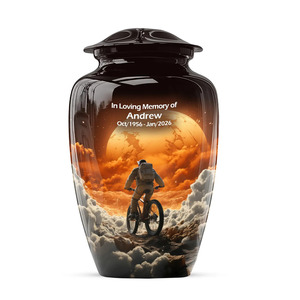 Astronaut Cycling Moon Urn for Human Ashes American Style <b>Memorial</b> <b>Keepsake</b> Urn Eco-Friendly Large Burial Urn for Adults - Product Image 1