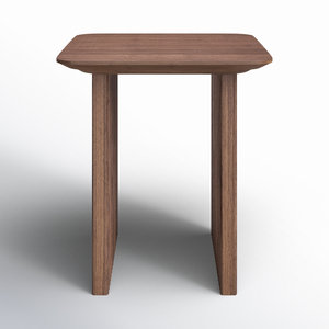 <span class=keywords><strong>Benson</strong></span> 20 Zoll Walnuss-Beistelltisch Massivholz Minimalistischer Gebogener Quadratischer Tisch Nachttisch Wohnzimmermöbel - Product Image 4