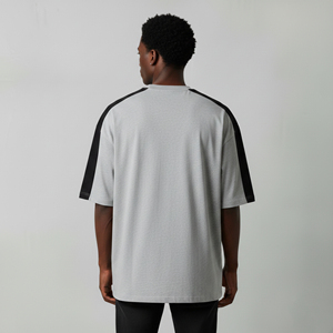 เสื้อยืดผู้ชายทรงหลวมไหล่ตก สไตล์ฮิปฮอป 2 สี ผ้าฝ้าย 100% น้ำหนัก 210GSM เป็นมิตรต่อสิ่งแวดล้อม แห้งเร็ว พิมพ์โลโก้ตามสั่ง - Product Image 5